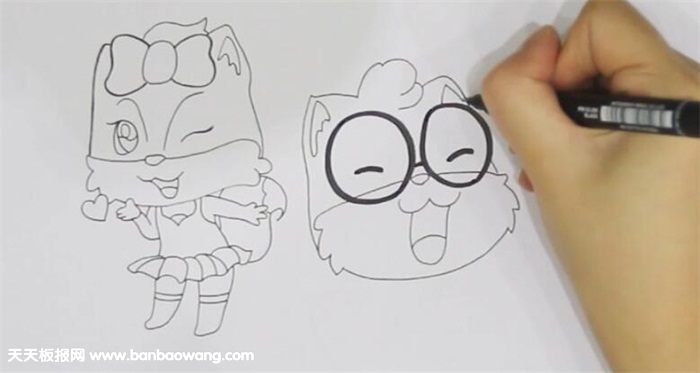 三只小松鼠简笔画