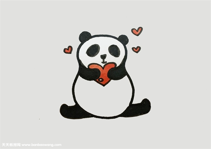 可爱的熊猫怎么画