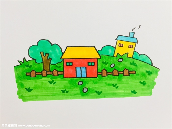 美丽的乡村怎么画
