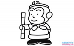 彩色孙悟空简笔画画法_怎么画彩色孙悟空的简笔