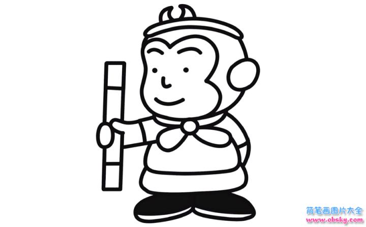 彩色简笔画孙悟空的图片教程