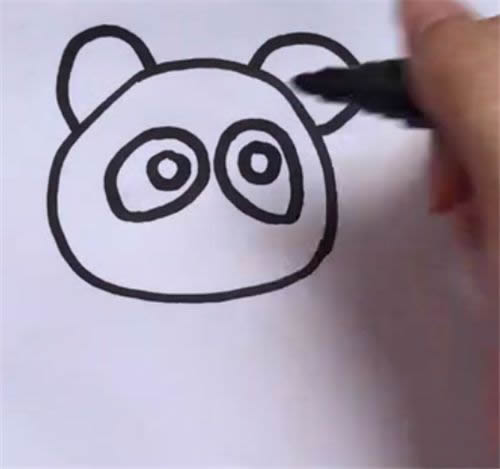 熊猫简笔画步骤图解