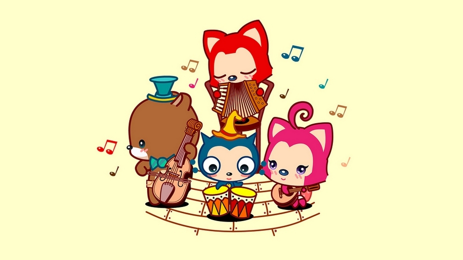 萌阿狸和桃子唯美可爱卡通图片