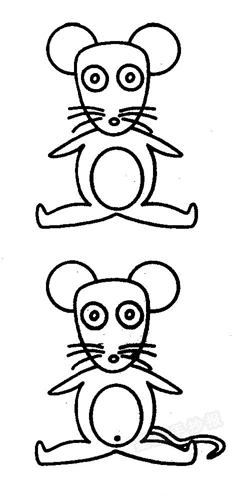 坐着的小老鼠简笔画图片