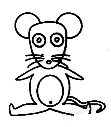 坐着的小老鼠简笔画图片