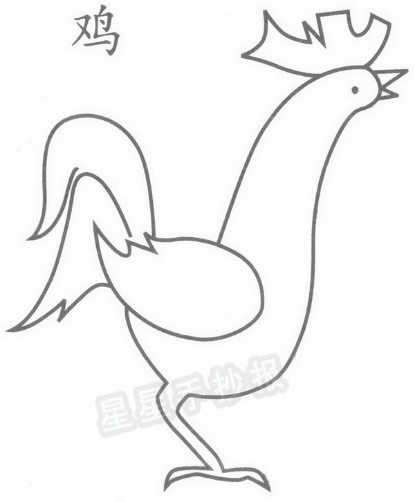 公鸡简笔画