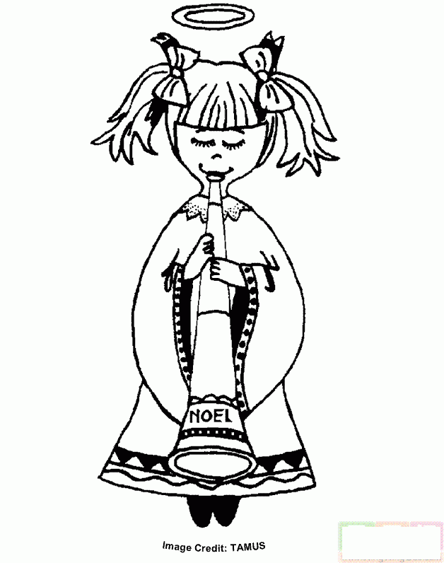 可爱的女孩吹着喇叭简笔画