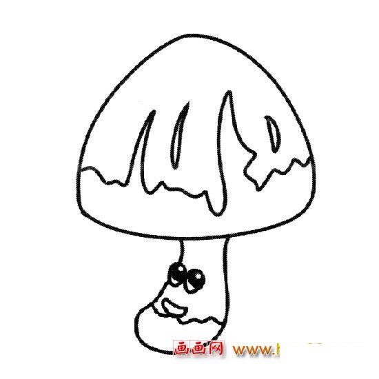 简笔画:卡通蘑菇1
