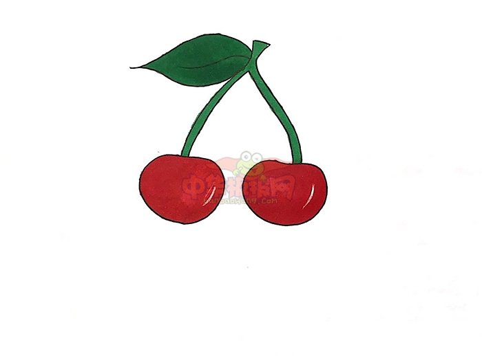 樱桃简笔画图片彩色，樱桃简笔画步骤