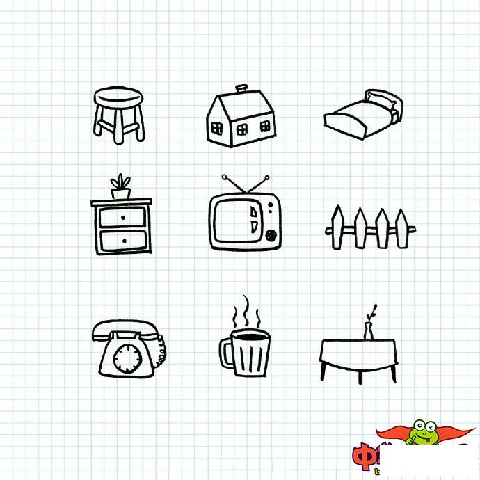 幼儿常见生活用品简笔画，超简单的生活小素材简笔画