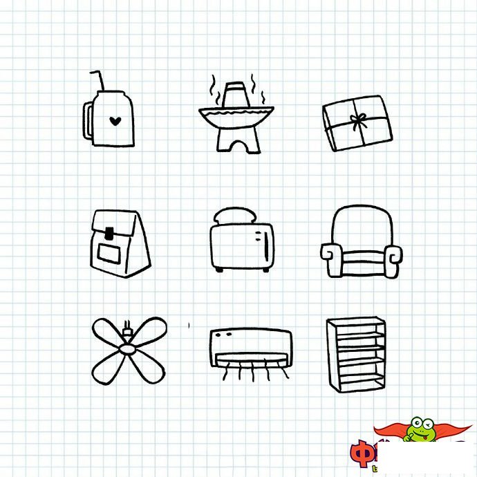 幼儿常见生活用品简笔画，超简单的生活小素材简笔画